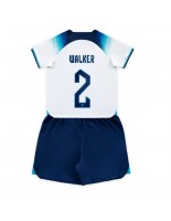 Anglie Kyle Walker #2 Domácí dres pro děti MS 2022 Krátký Rukáv (+ trenýrky)